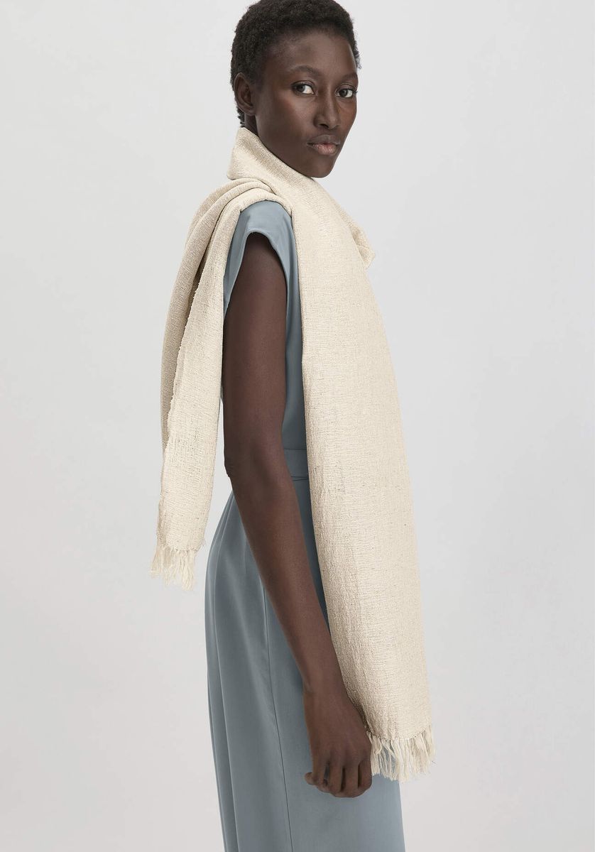 hessnatur Damen Schal aus Manilahanf mit Seide - natur - Größe 50x200 cm