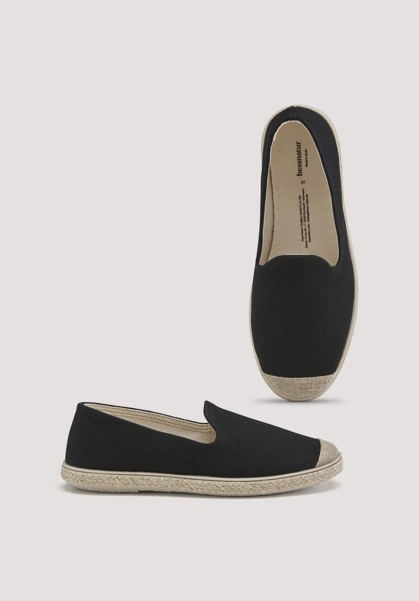 hessnatur Damen Espadrilles mit Bio-Baumwolle - schwarz - Größe 36