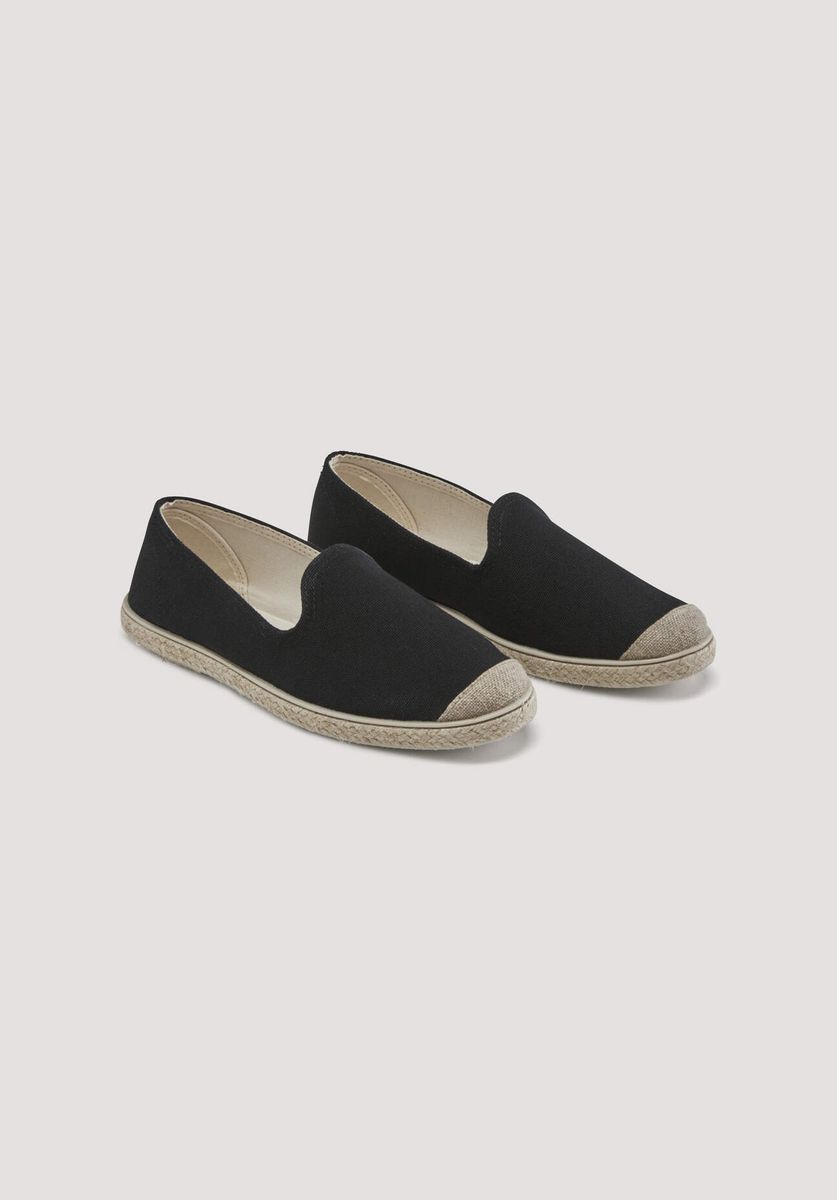 hessnatur Damen Espadrilles mit Bio-Baumwolle - schwarz - Größe 36