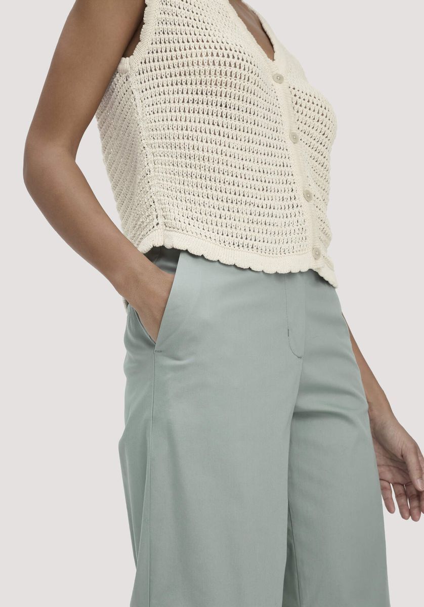 hessnatur Damen Hose Culotte Regular aus Bio-Baumwolle - grün - Größe 34