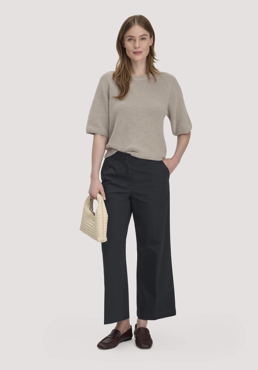 hessnatur Damen Hose Culotte Regular aus Bio-Baumwolle - schwarz - Größe 34