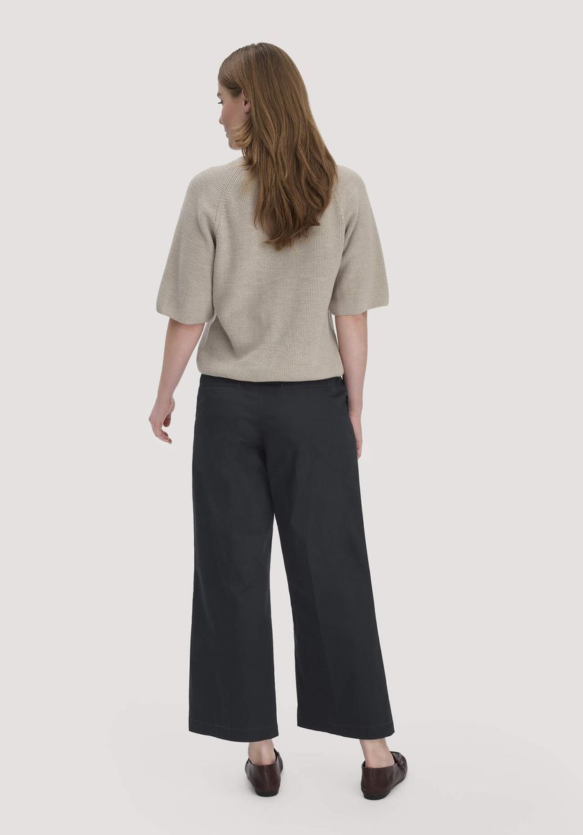 hessnatur Damen Hose Culotte Regular aus Bio-Baumwolle - schwarz - Größe 34