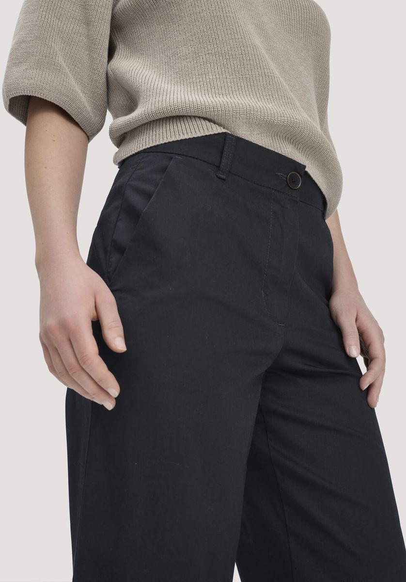 hessnatur Damen Hose Culotte Regular aus Bio-Baumwolle - schwarz - Größe 34