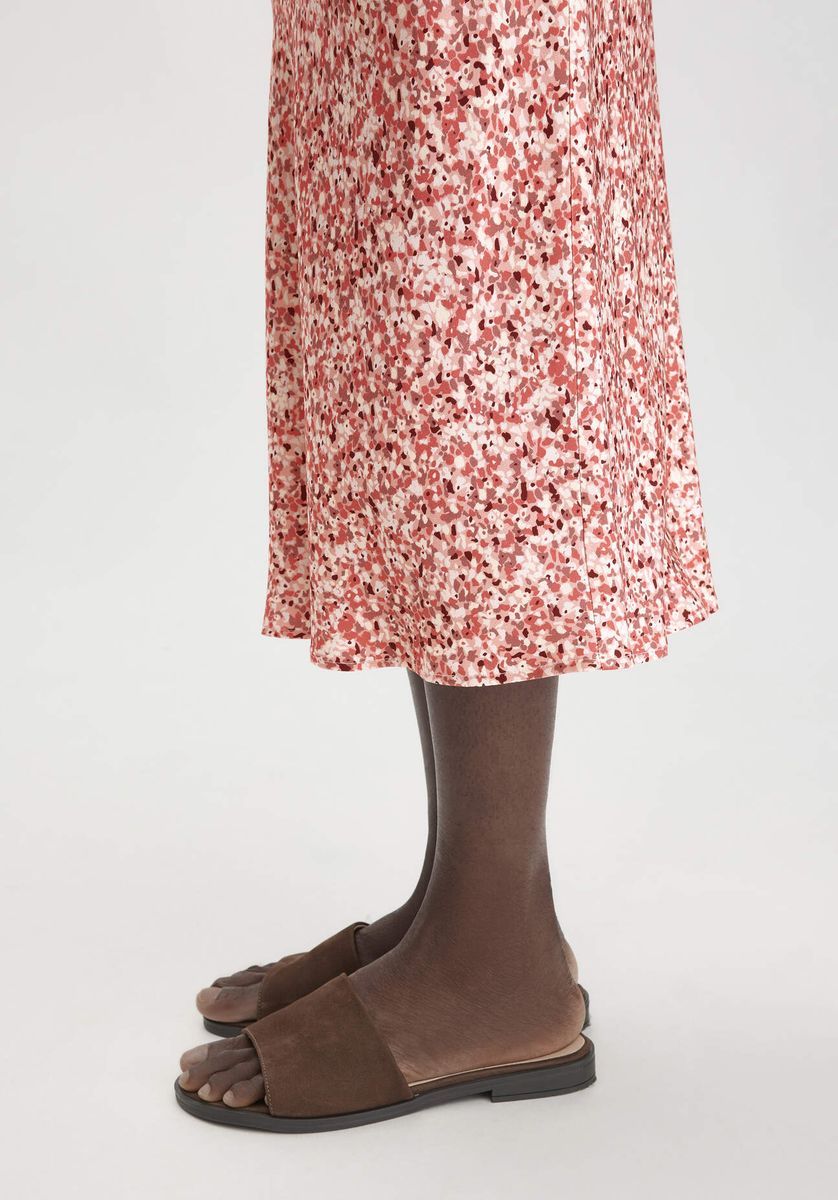 Geblümter Midi-Rock mit hoher Taille