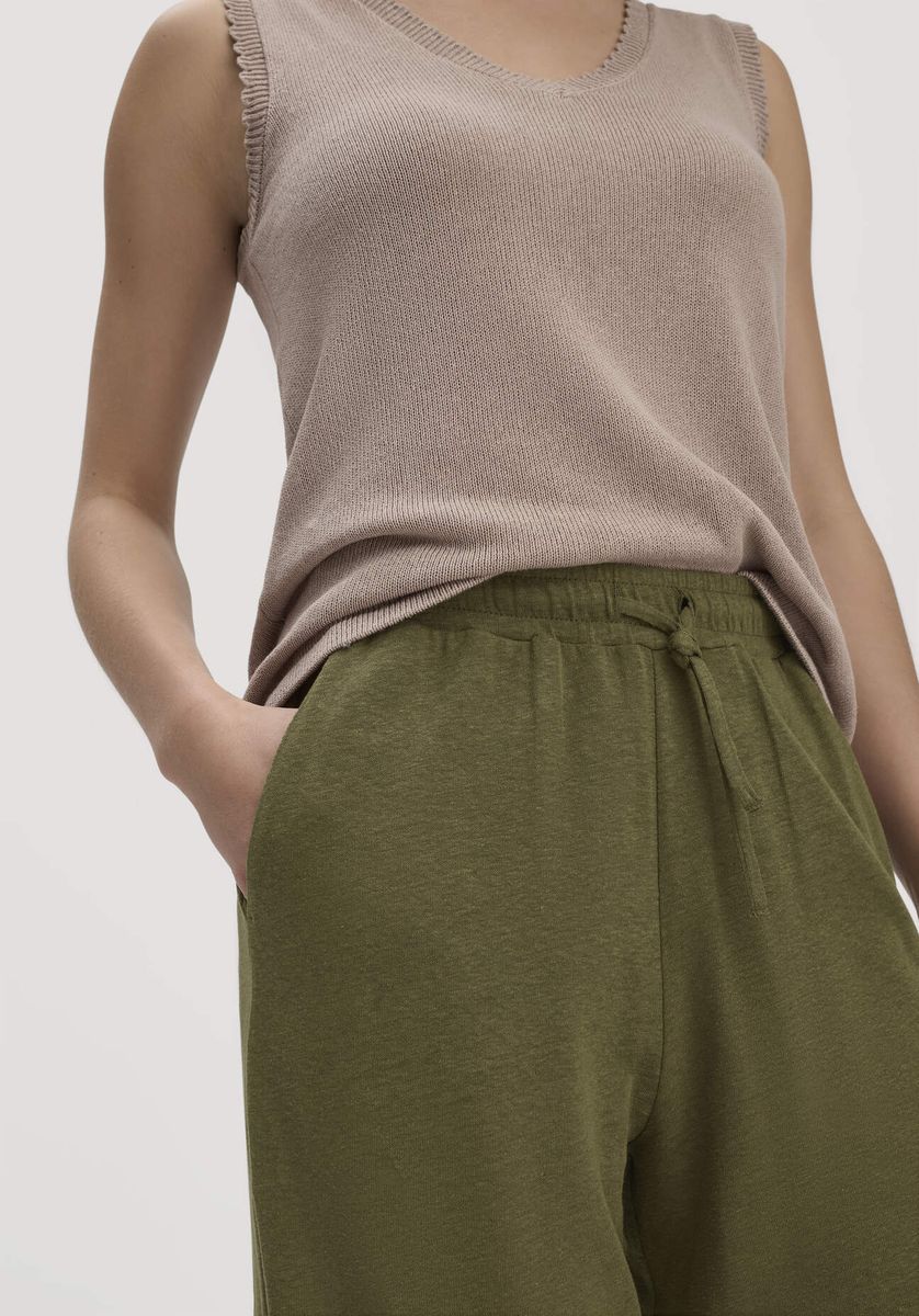 Weite Loungehose aus Leinenmischung