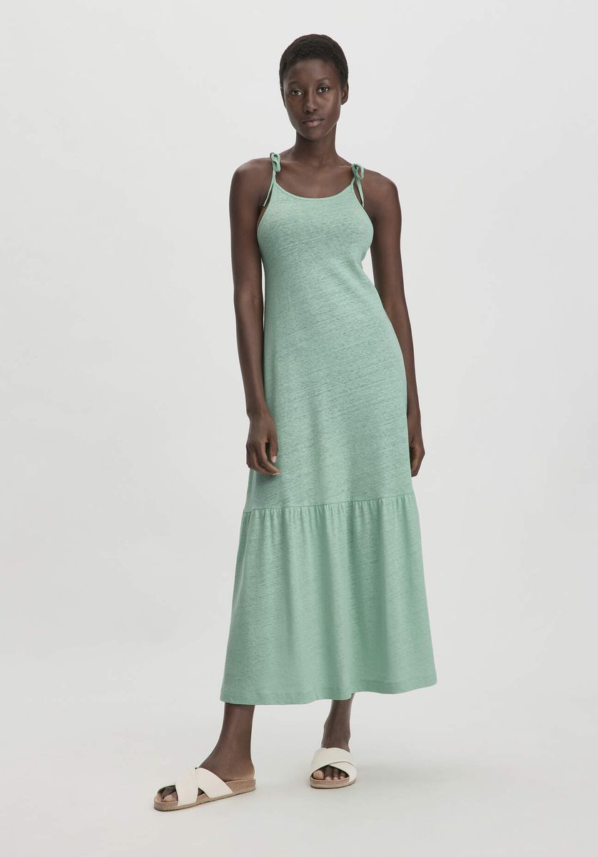 Lässiges Maxikleid mit Stufen aus Leinenmischung