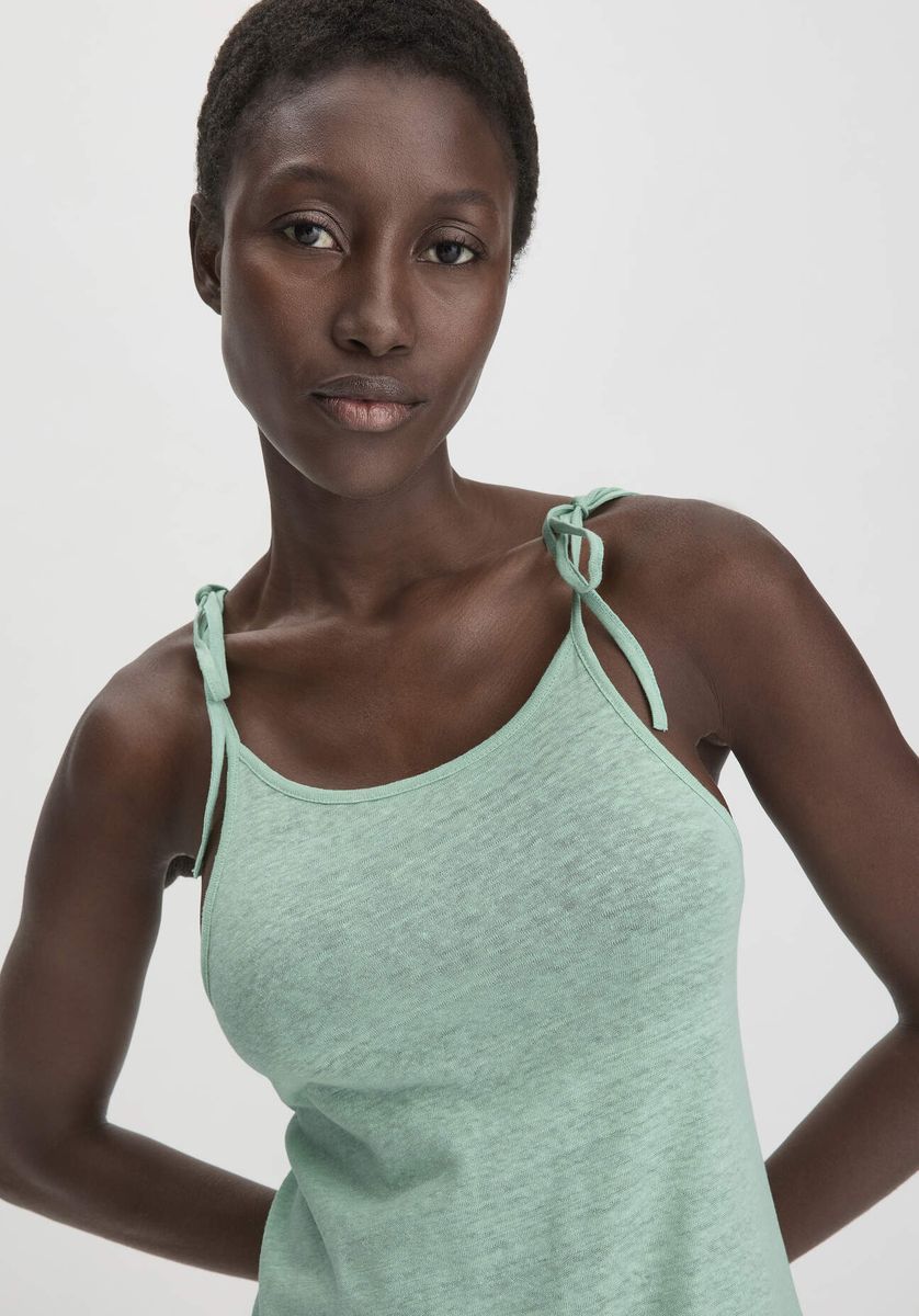 Lässiges Maxikleid mit Stufen aus Leinenmischung