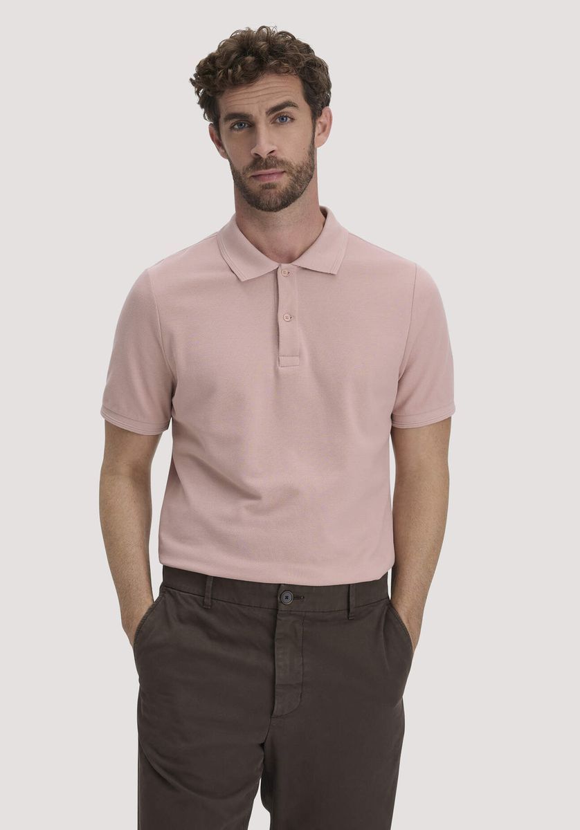 hessnatur Herren Piqué Polo Regular aus Bio-Baumwolle - rosa - Größe 46