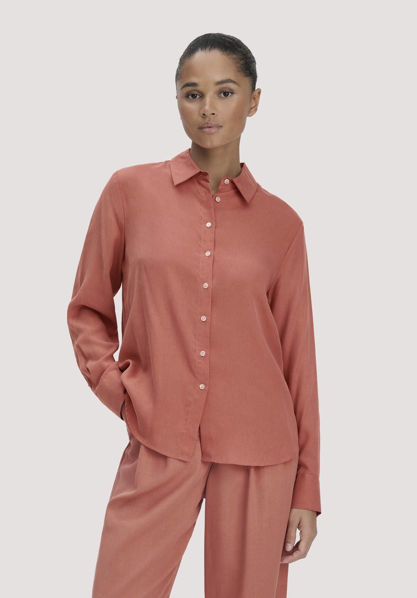 hessnatur Damen Bluse Relaxed aus TENCEL™ Lyocell - orange - Größe 34