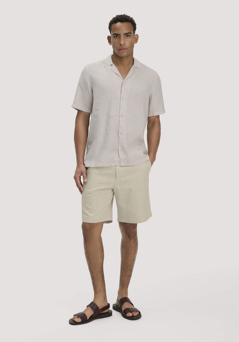 Herren Kurzarm Leinenhemd