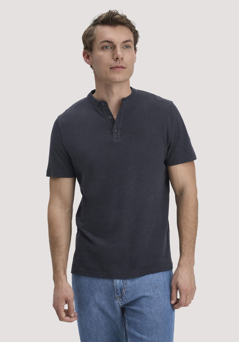 Lässiges Henley-Shirt aus Leinenmischung