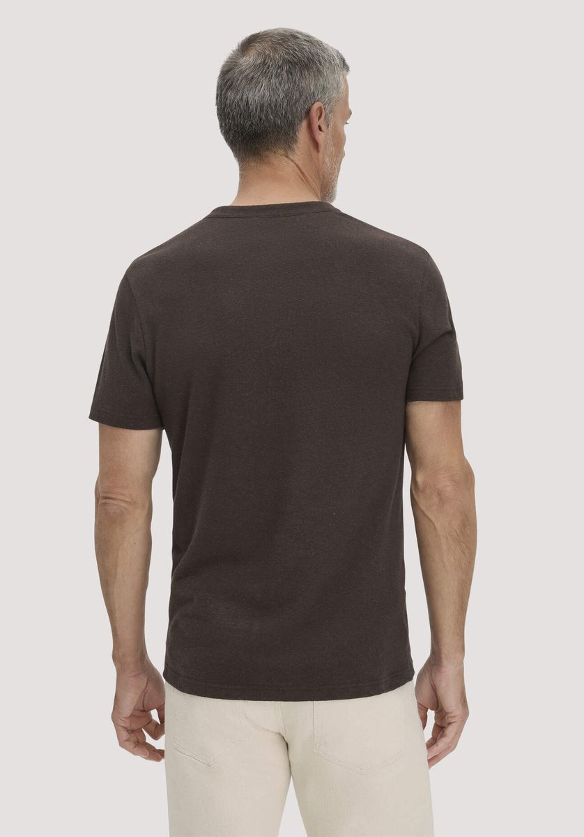 Lässiges Henley-T-Shirt aus Leinenmischung