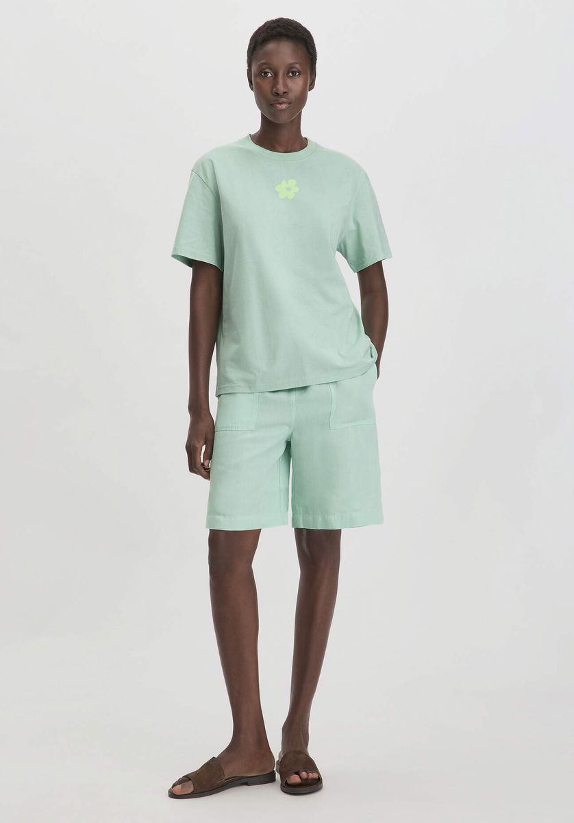 Oversize Bio-Baumwoll T-Shirt mit Print