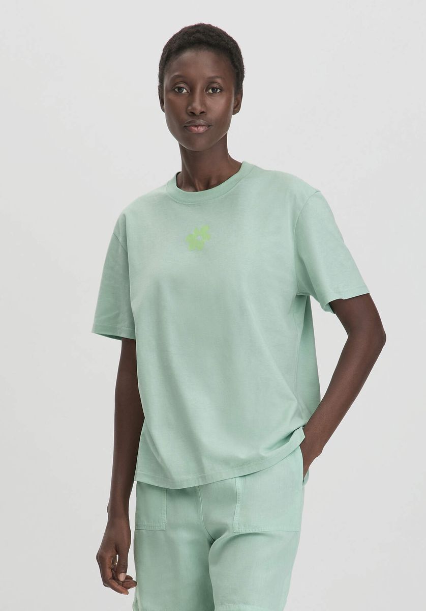 Oversize Bio-Baumwoll T-Shirt mit Print