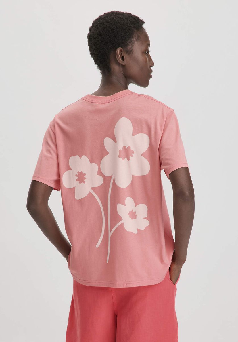 Oversize Bio-Baumwoll T-Shirt mit Blumenprint