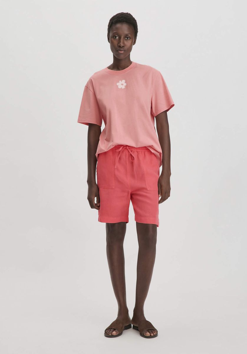 Oversize Bio-Baumwoll T-Shirt mit Blumenprint