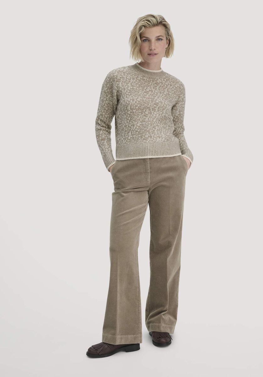 Texturierter Strick-Wollmischpullover