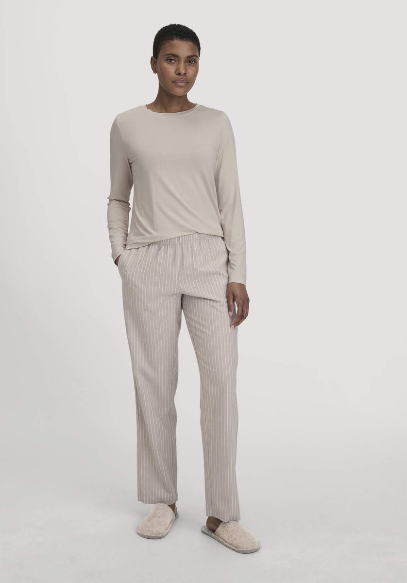 Relaxte Gestreifte Flanell Pyjamahose