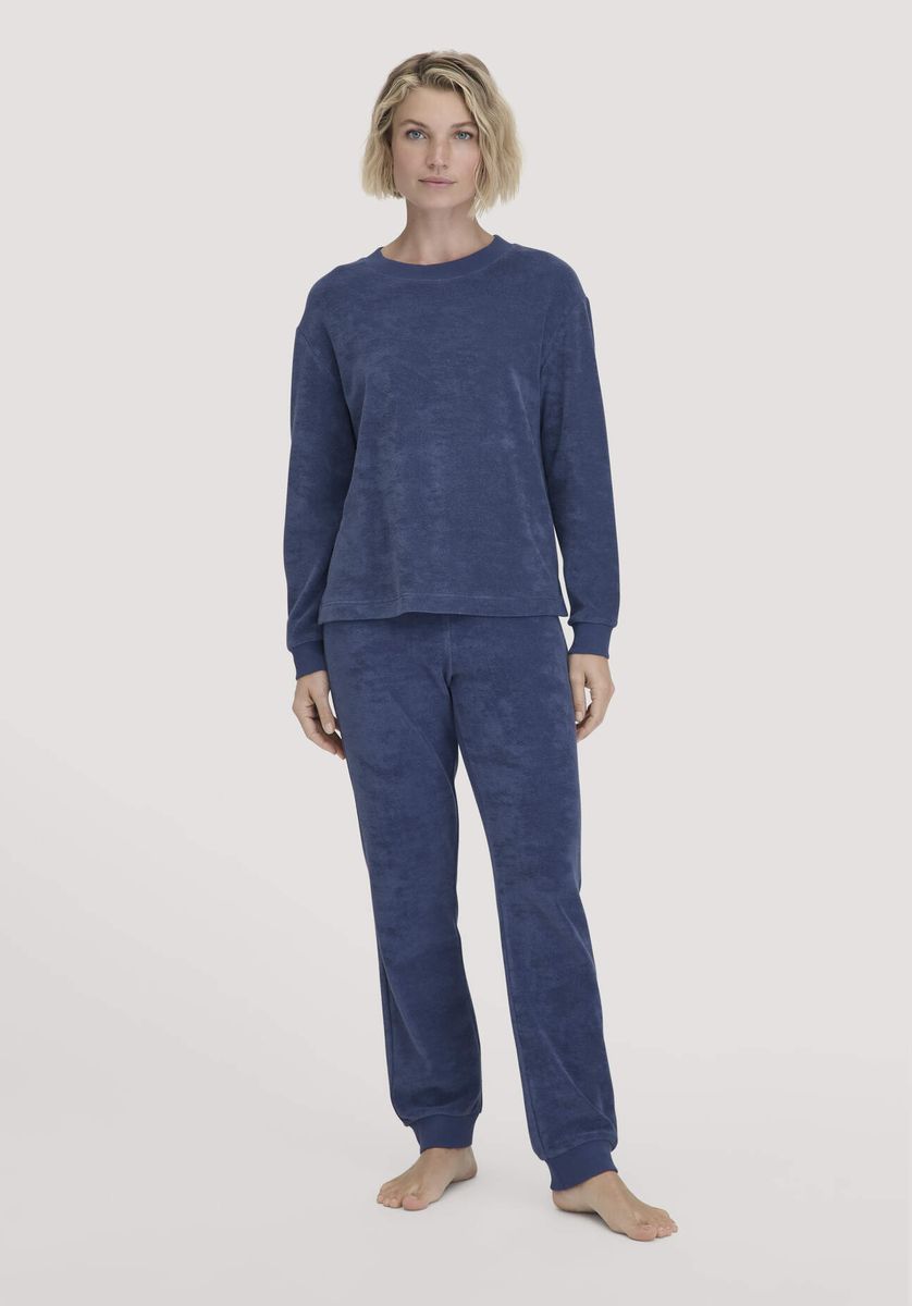 Locker geschnittene Frottee-Loungewear-Hose aus Baumwolle