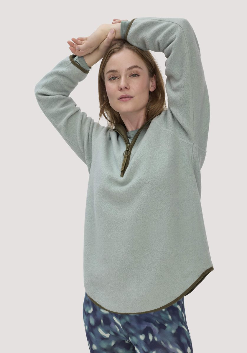 hessnatur Loungewear Fleece Hoodie Relaxed ACTIVE LIGHT aus Bio-Baumwolle - grün - Größe L