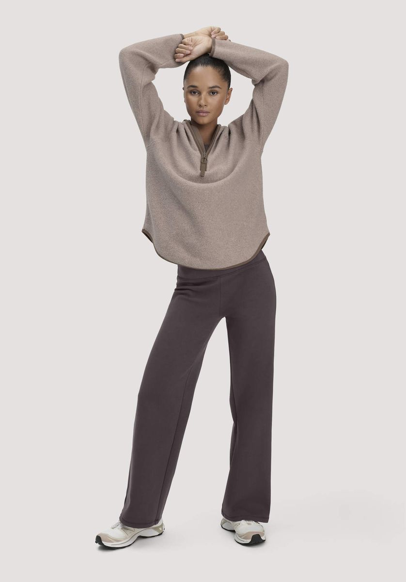 hessnatur Loungewear Fleece Hoodie Relaxed ACTIVE LIGHT aus Bio-Baumwolle - beige - Größe L