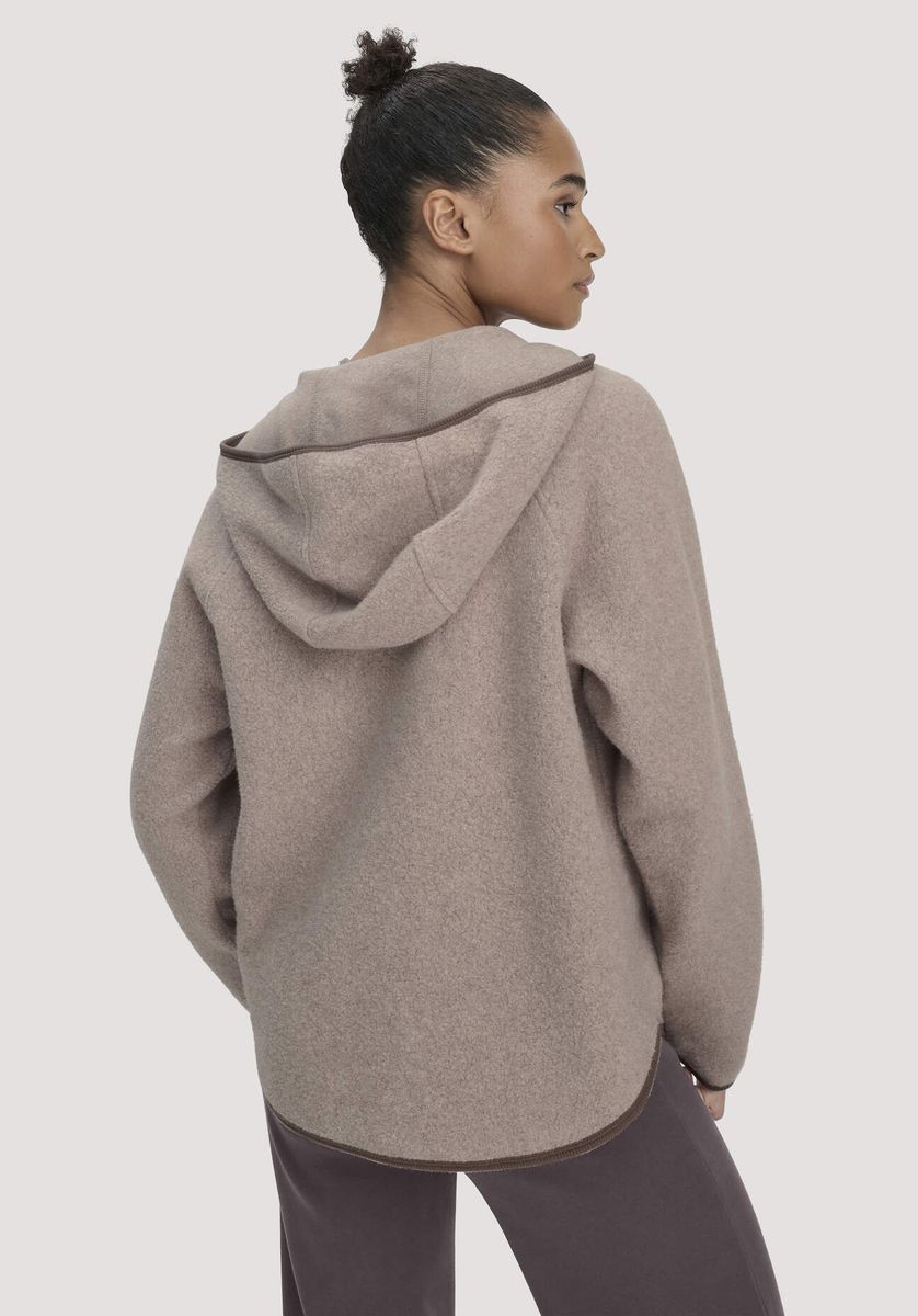 hessnatur Loungewear Fleece Hoodie Relaxed ACTIVE LIGHT aus Bio-Baumwolle - beige - Größe L