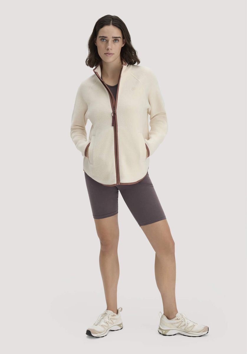 hessnatur Loungewear Fleece Jacke Relaxed ACTIVE LIGHT aus Bio-Baumwolle - natur - Größe L