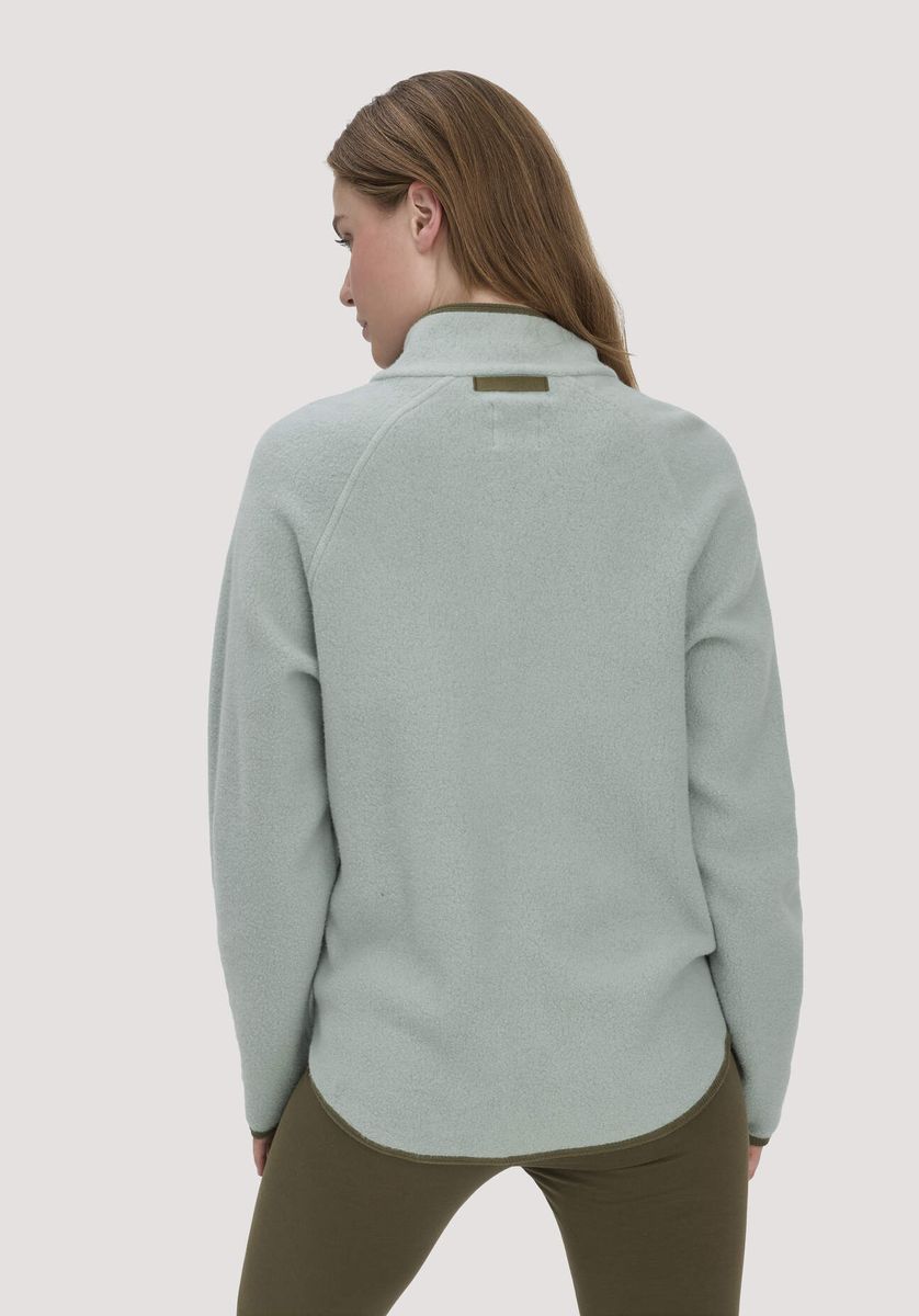 hessnatur Loungewear Fleece Jacke Relaxed ACTIVE LIGHT aus Bio-Baumwolle - grün - Größe L