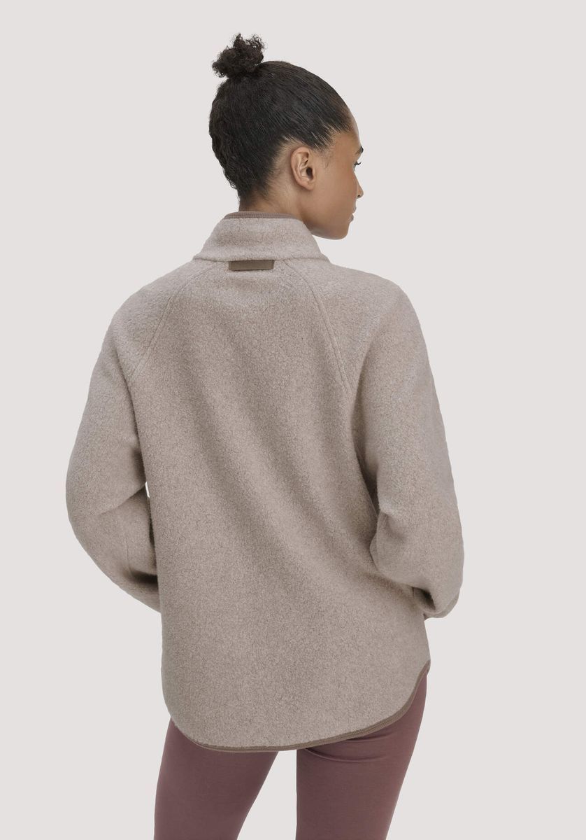 hessnatur Loungewear Fleece Jacke Relaxed ACTIVE LIGHT aus Bio-Baumwolle - beige - Größe M