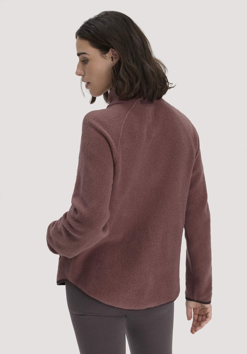 hessnatur Loungewear Fleece Jacke Relaxed ACTIVE LIGHT aus Bio-Baumwolle - braun - Größe L