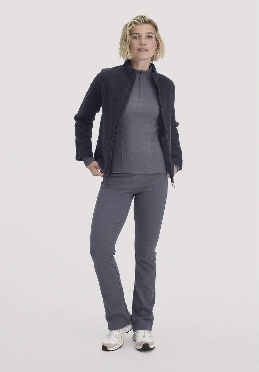 hessnatur Loungewear Longsleeve Fitted BETTER RECYCLING aus Bio-Baumwolle - blau - Größe 34