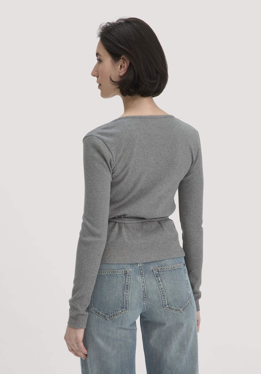 Geripptes Wickeloberteil aus Baumwollmischung