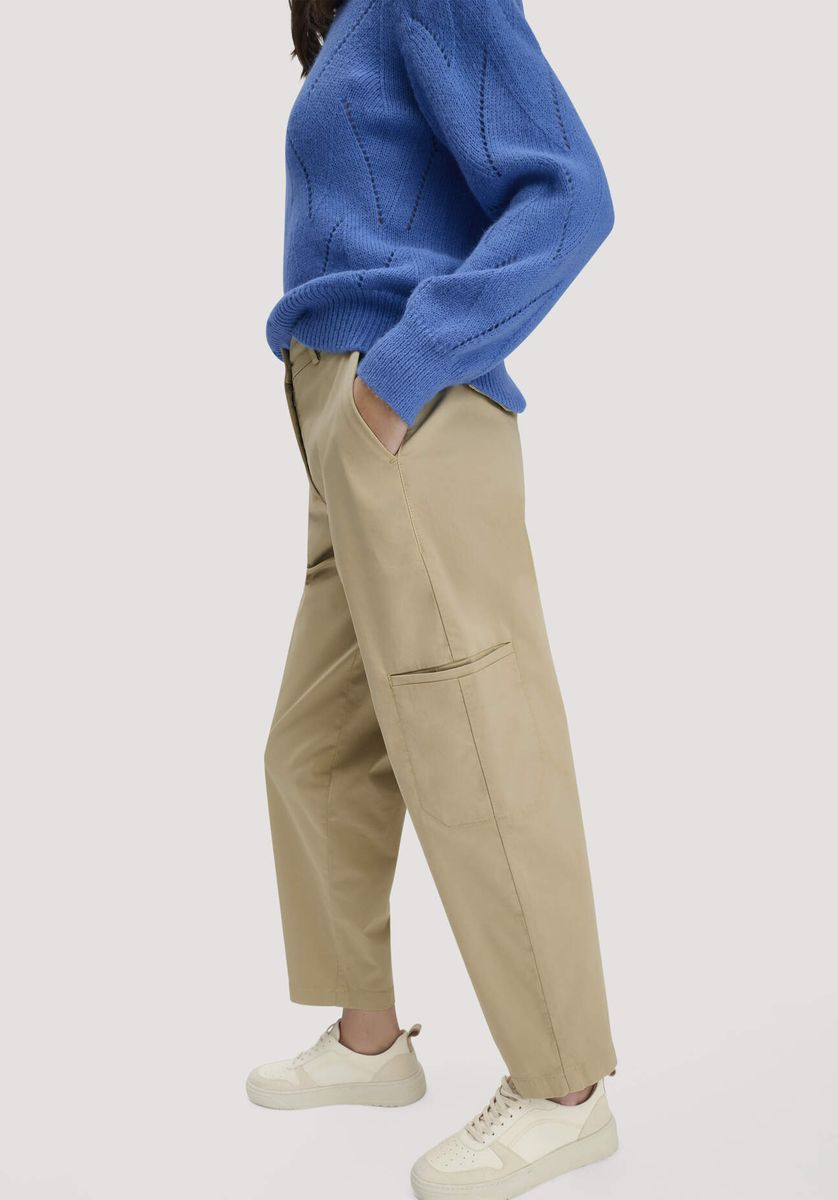 hessnatur Damen Hose Soft Utility Cargo Relaxed aus Bio-Baumwolle - beige - Größe 34