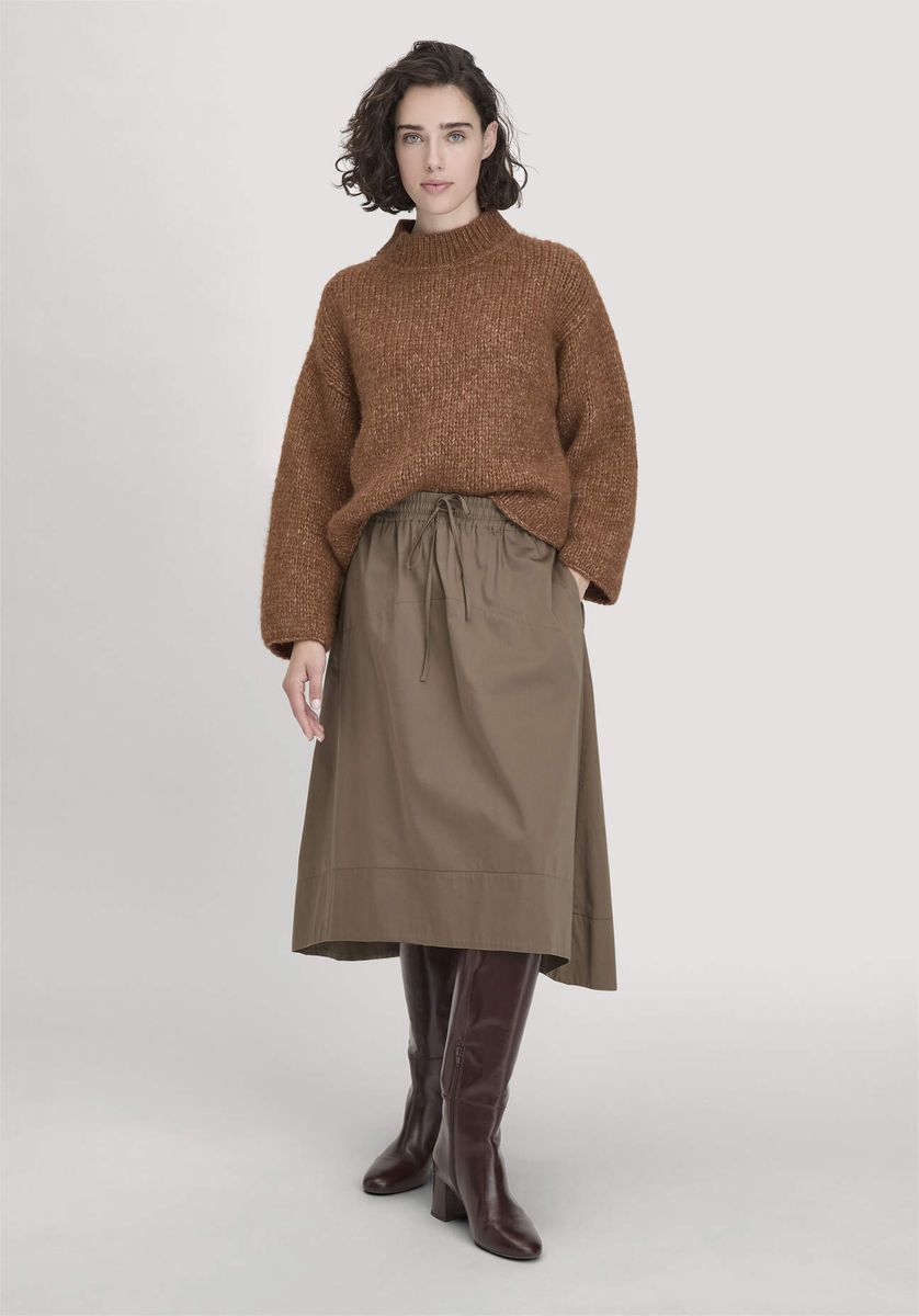 Lässiger Bio-Baumwoll-Midi-Rock