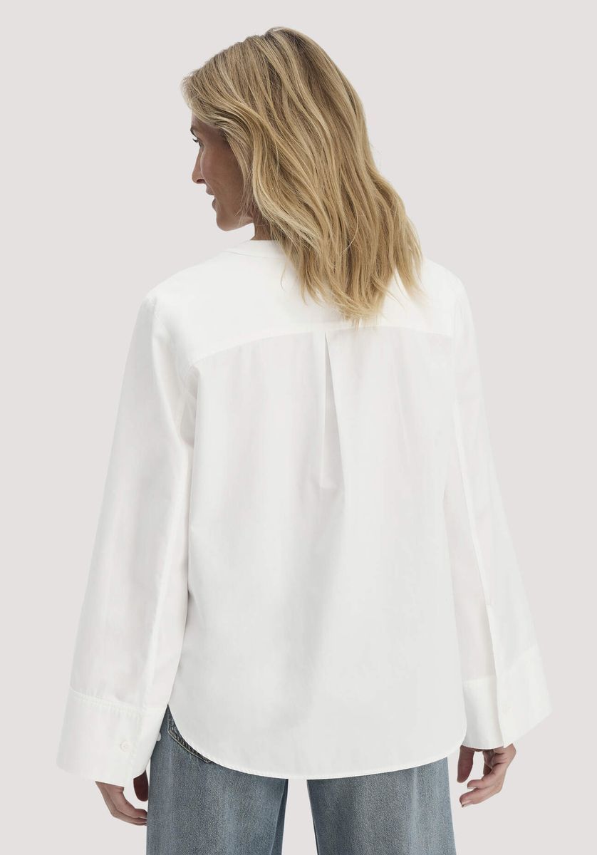 hessnatur Damen Bluse Relaxed aus Bio-Baumwolle - weiß - Größe 34