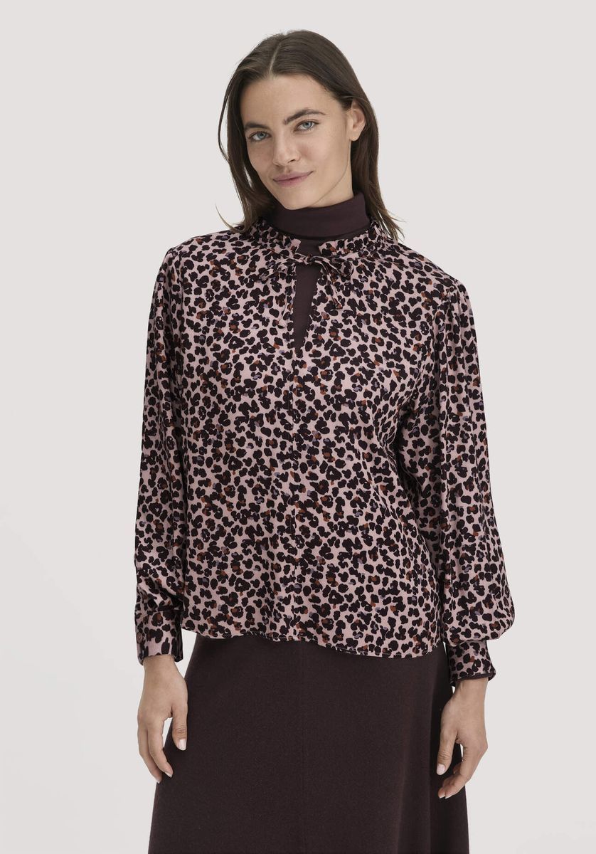 Bluse mit Animal-Print im Relaxed Fit