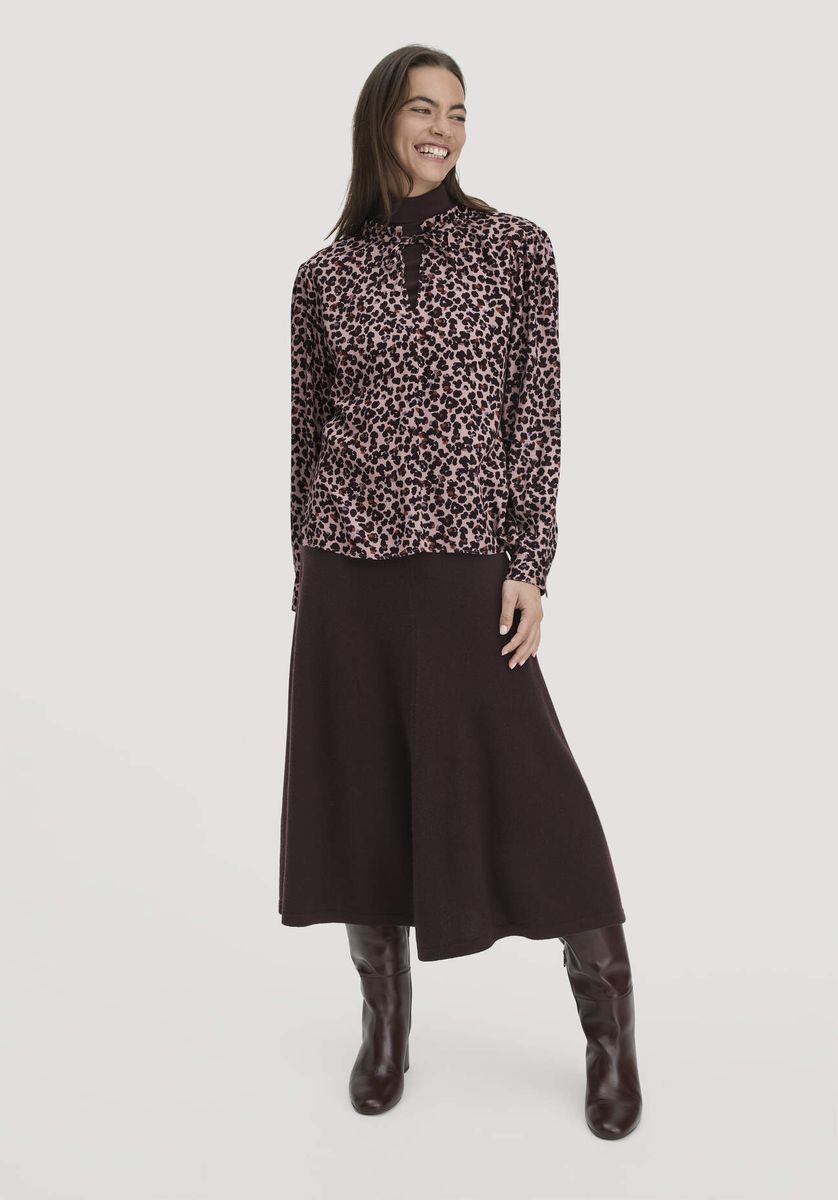 Bluse mit Animal-Print im Relaxed Fit