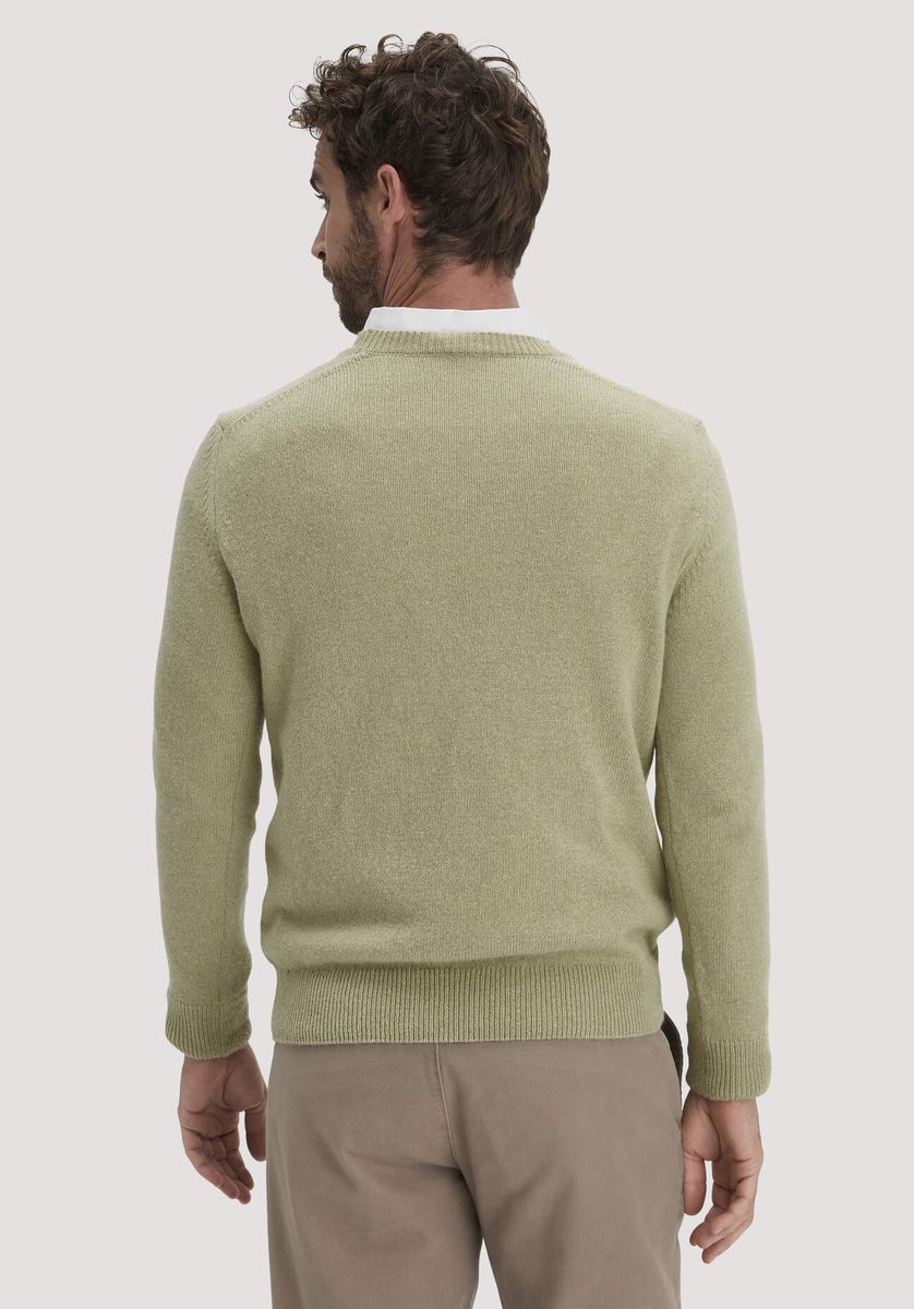 hessnatur Herren Strick Pullover Regular aus Bio-Merinowolle mit Bio-Baumwolle - grün - Größe L