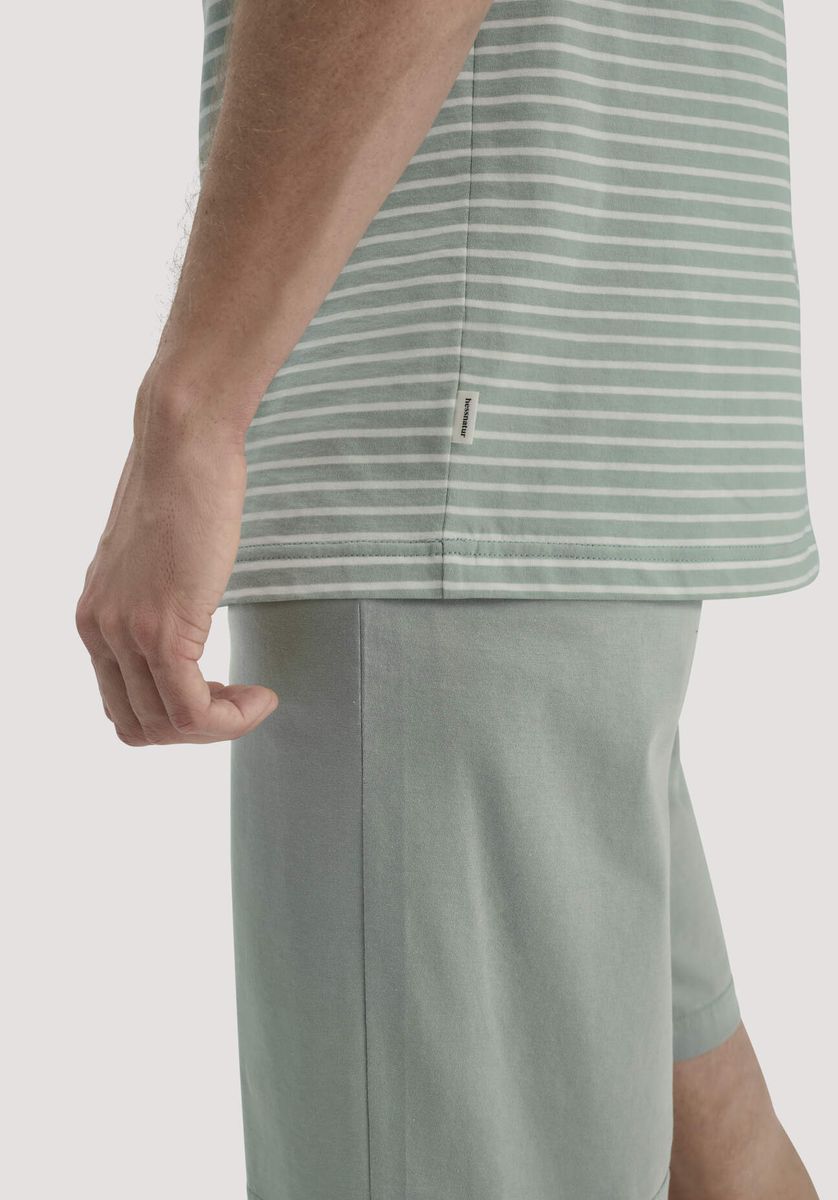 hessnatur Herren Pyjama PURE COTTON aus Bio-Baumwolle - grün - Größe 46