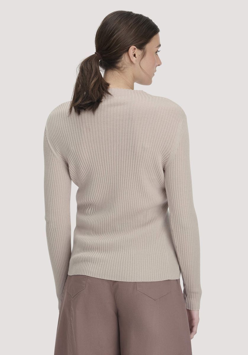 hessnatur Damen Strick Pullover Fitted aus TENCEL™ Lyocell mit Bio-Baumwolle - beige - Größe L