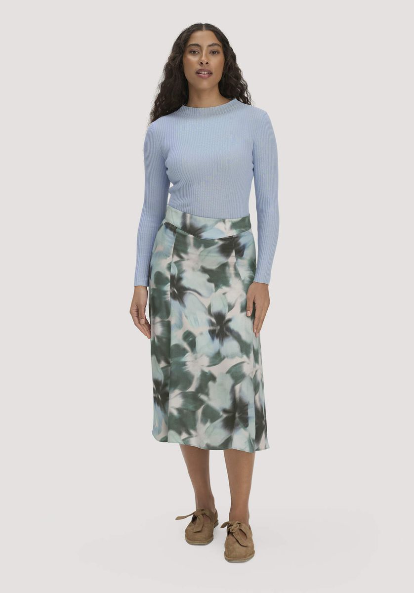 hessnatur Damen Strick Pullover Fitted aus TENCEL™ Lyocell mit Bio-Baumwolle - blau - Größe L