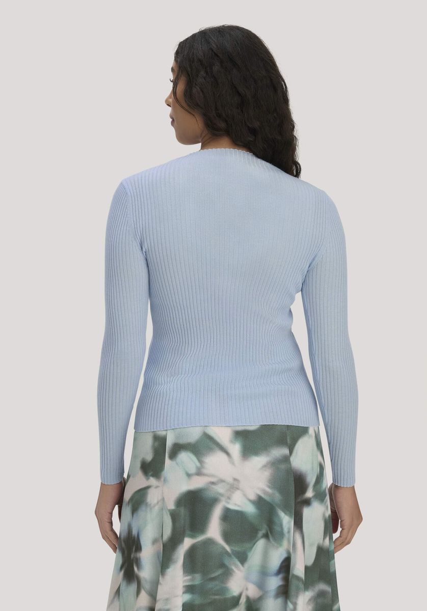 hessnatur Damen Strick Pullover Fitted aus TENCEL™ Lyocell mit Bio-Baumwolle - blau - Größe L