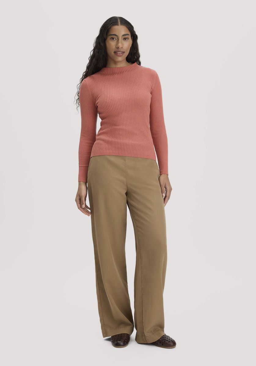 hessnatur Damen Strick Pullover Fitted aus TENCEL™ Lyocell mit Bio-Baumwolle - orange - Größe L