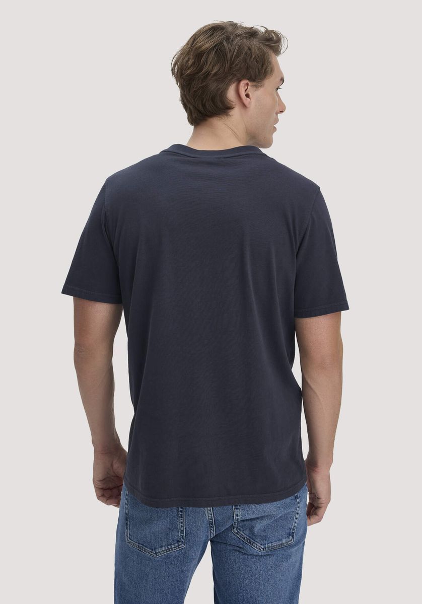 hessnatur Herren Heavy Jersey Henley Shirt Relaxed aus Bio-Baumwolle - blau - Größe 46