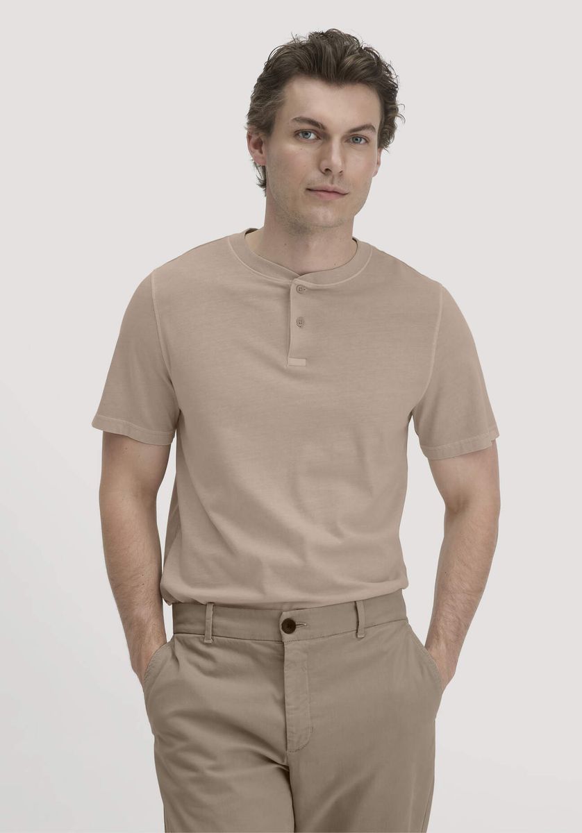 Klassisches Kurzarm Henley T-Shirt