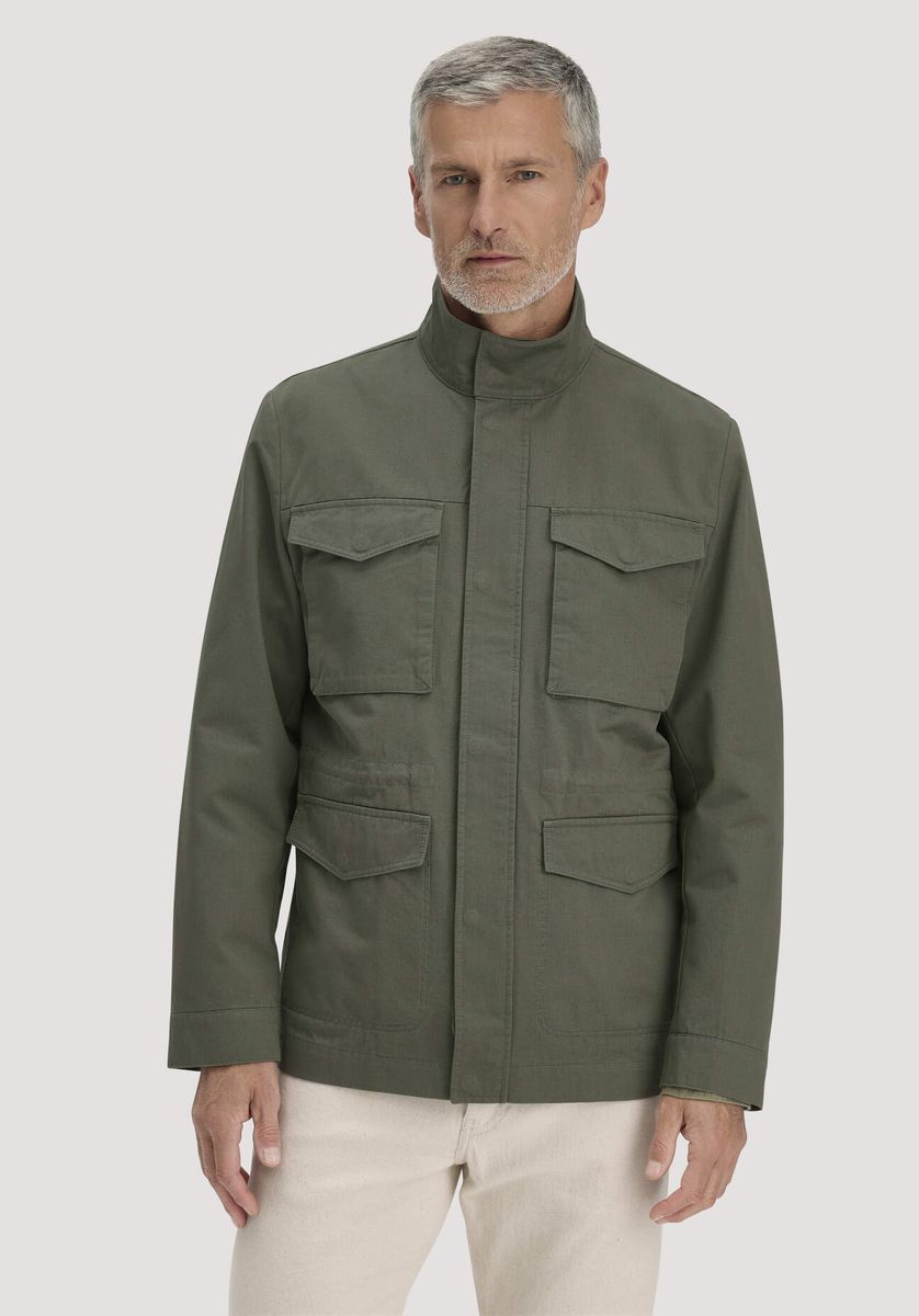 hessnatur Herren Field Jacket Regular NATURE SHELL aus Bio-Baumwolle - grün - Größe 46