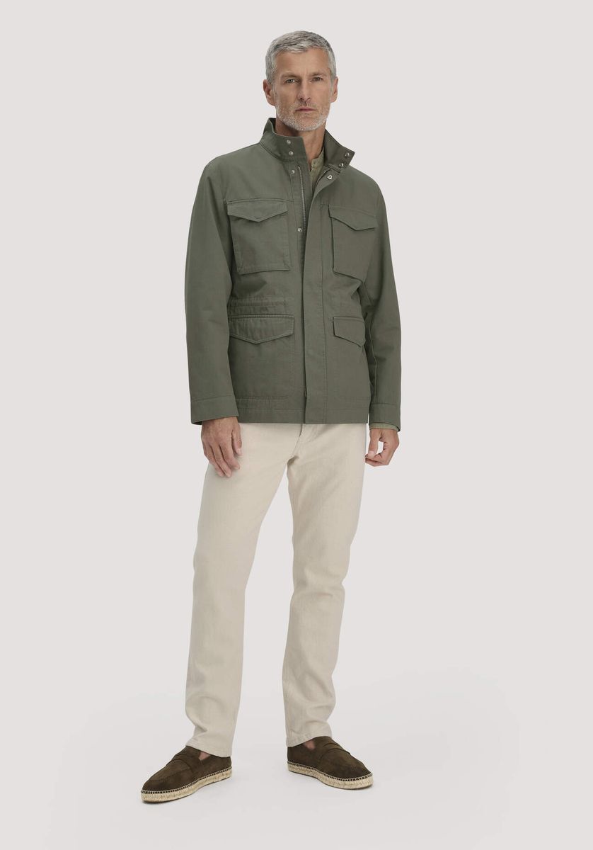 hessnatur Herren Field Jacket Regular NATURE SHELL aus Bio-Baumwolle - grün - Größe 46