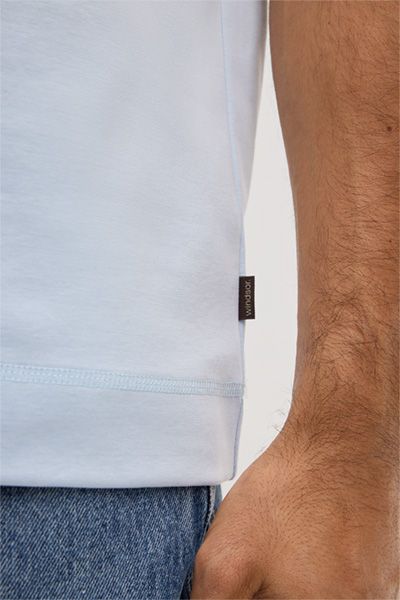 Baumwollmix-T-Shirt Sivo in Hellblau, kurzärmelig