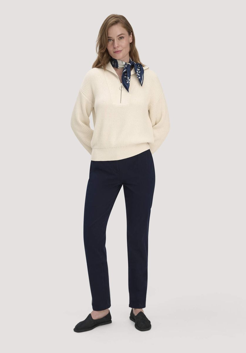 hessnatur Damen Strick Troyer Relaxed aus Bio-Baumwolle - beige - Größe L