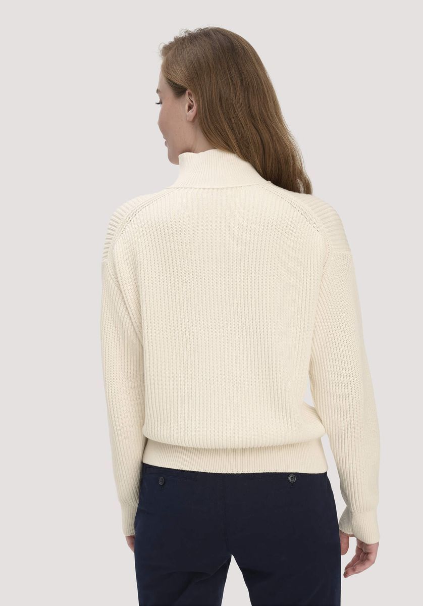 hessnatur Damen Strick Troyer Relaxed aus Bio-Baumwolle - beige - Größe L